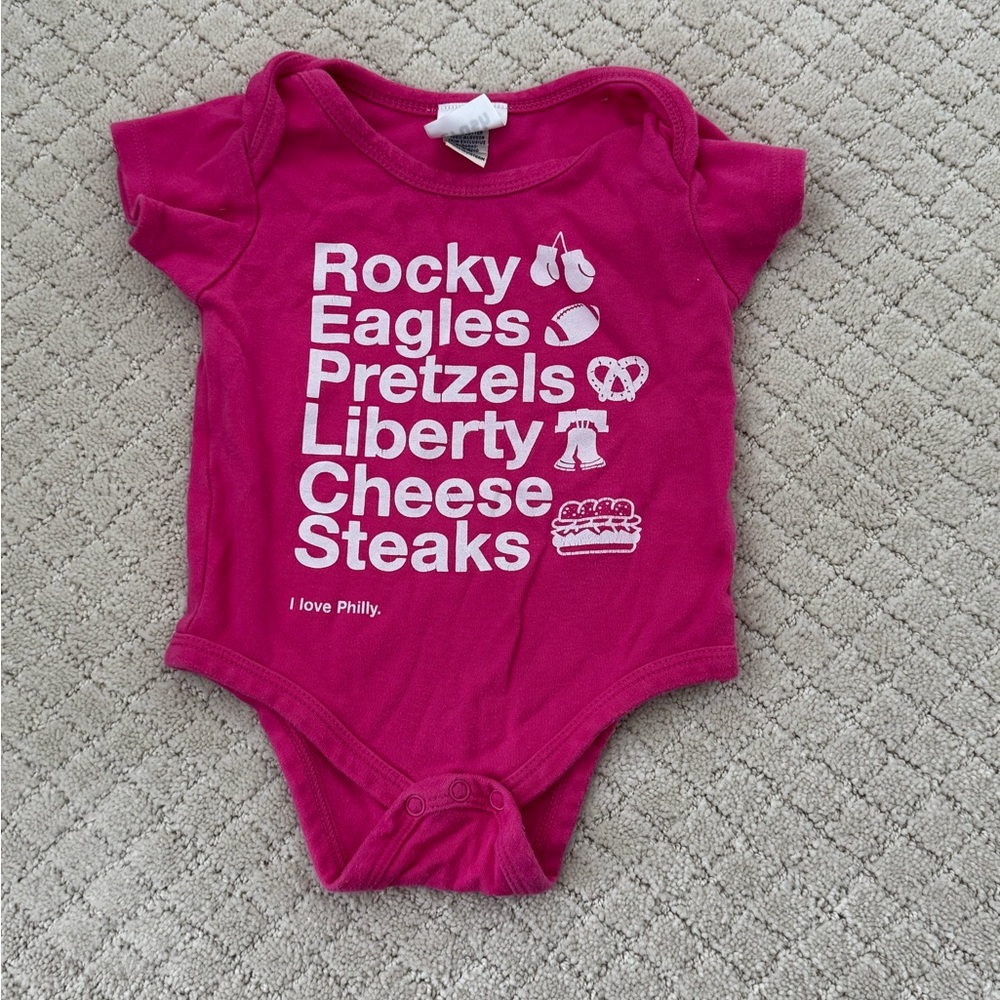 Philadelphia Themed Pink Baby Bodysuit for Girls